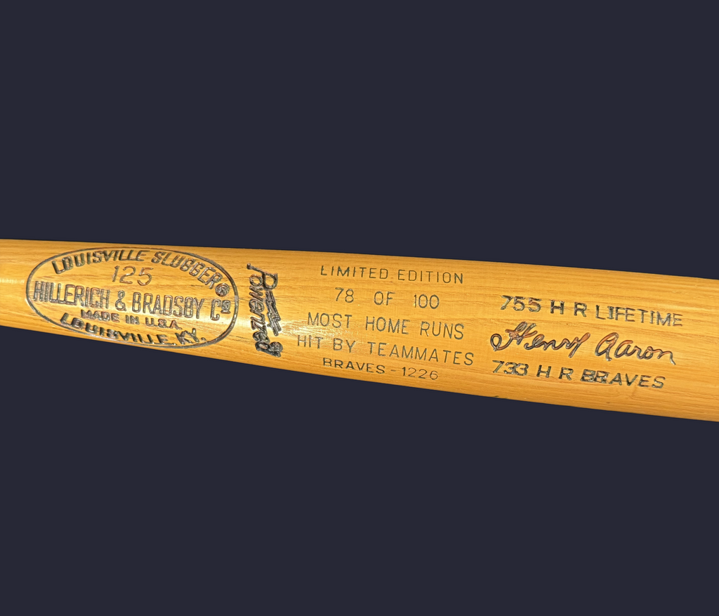 Hank Aaron & Eddie Mathews Multi Signed Full Size Bat - JSA Certified