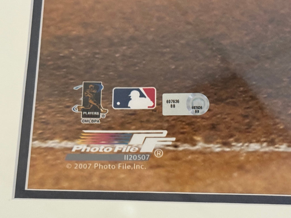 Derek Jeter Slide Photograph Signed & Framed 16x20 - Steiner Authen.