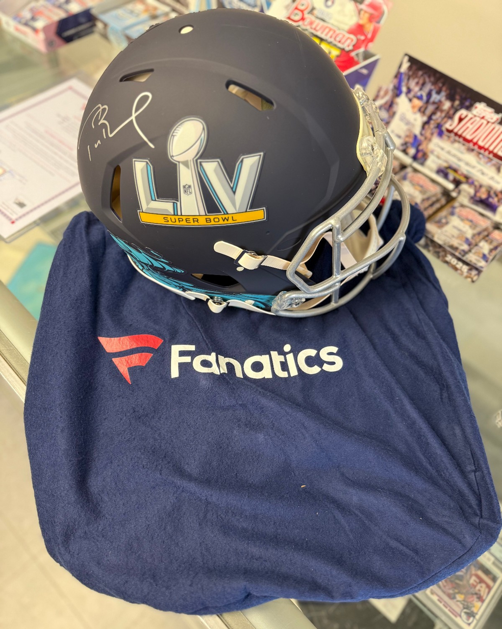 Tom Brady Autographed Signed Superbowl LV Riddell Full Size Helmet, Fanatics COA