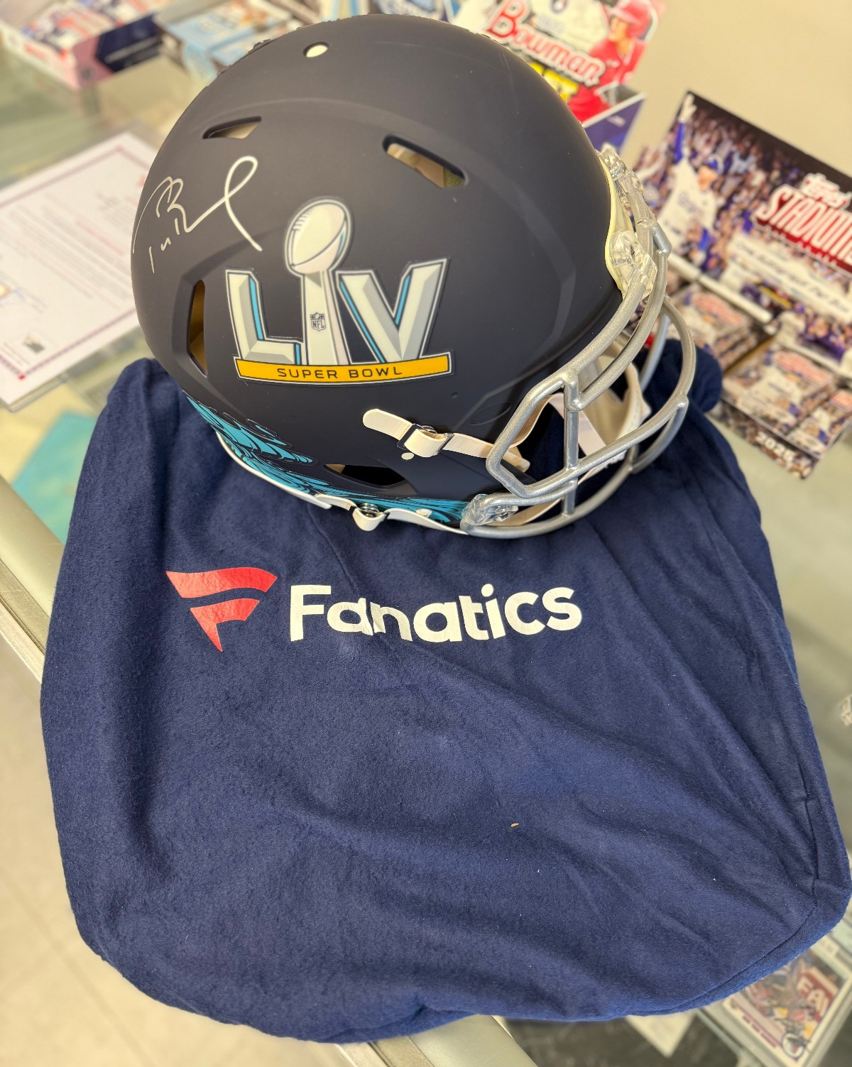 Tom Brady Autographed Signed Superbowl LV Riddell Full Size Helmet, Fanatics COA