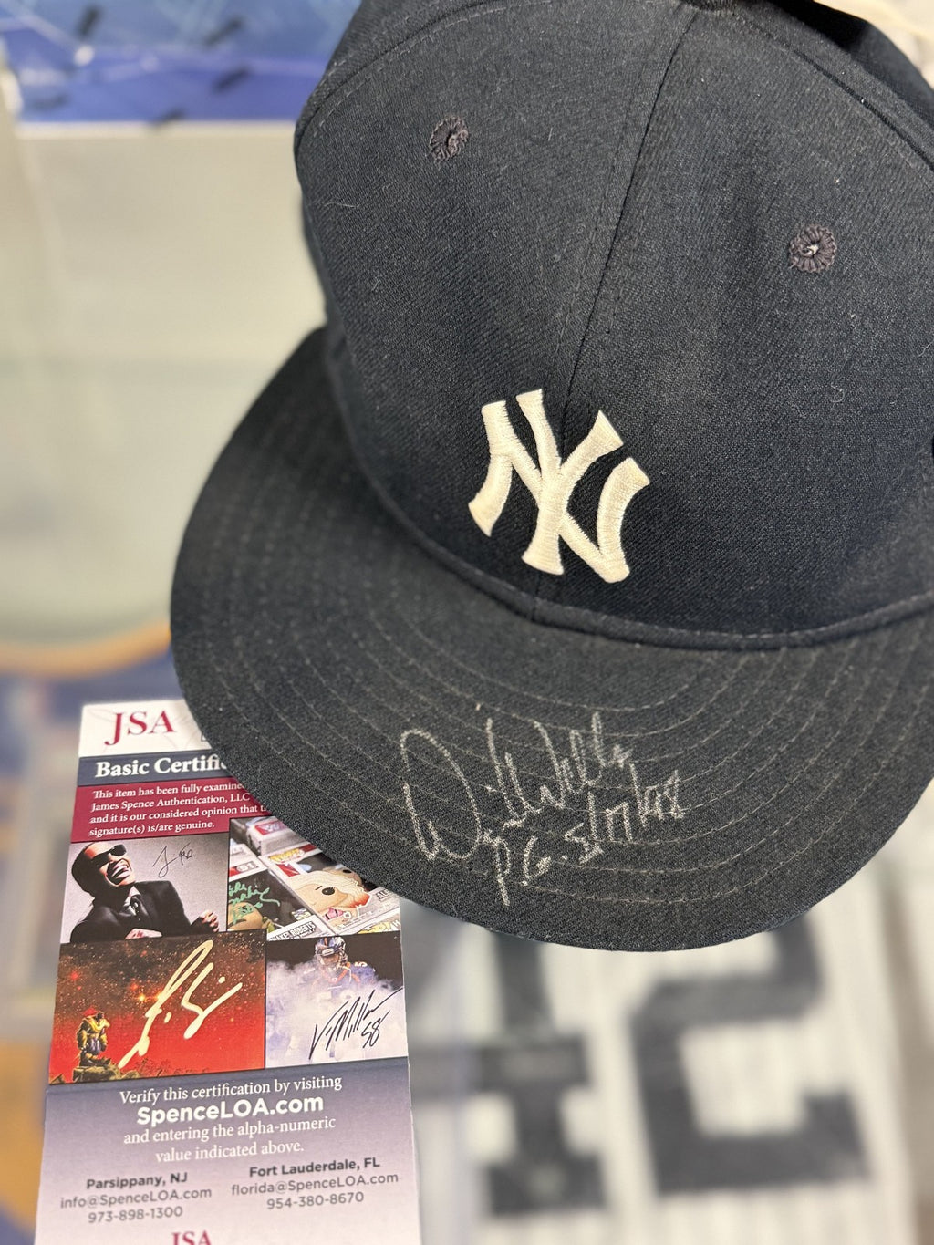 David Wells Signed Autographed NY Yankees Diamond MLB Baseball Cap - JSA Authen.