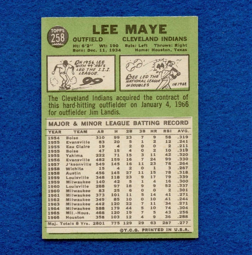 1967 Topps Set Break Pack Fresh #258 Lee Maye EX #252
