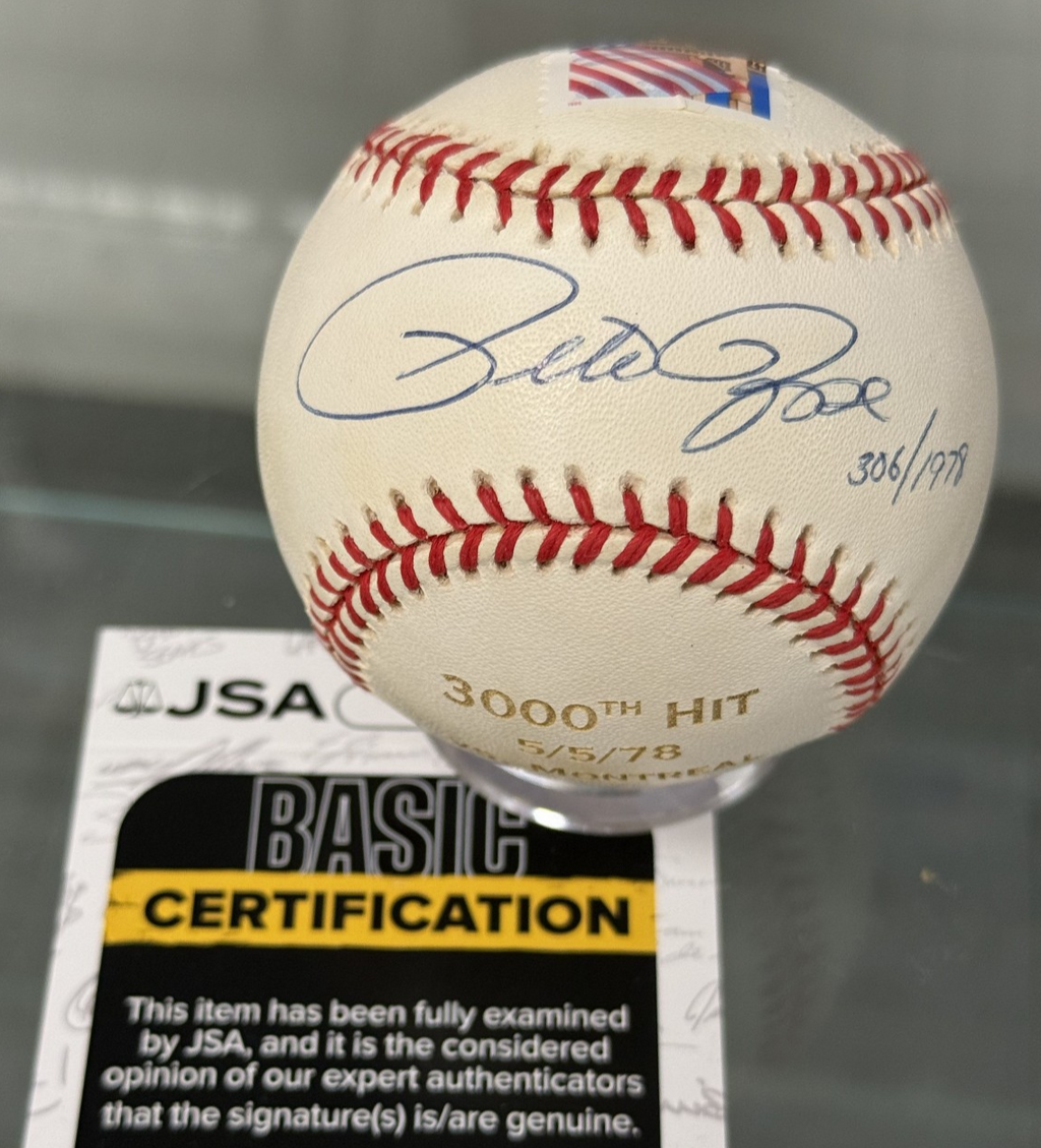 Pete Rose Signed Official NLB & 3000th Hit Baseball & Numbered 306/1978 - JSA