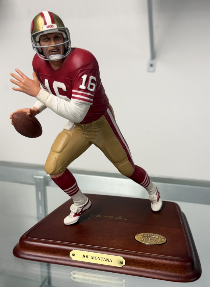 Danbury Mint Joe Montana NFL 49ers Hand Painted Resin Figurine/Statue - COA