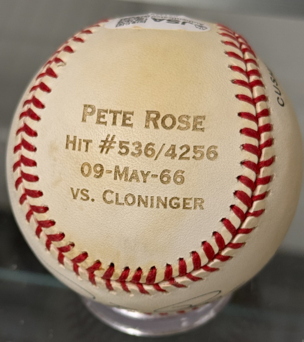 Pete Rose Signed Official National League (NL) Baseball - Hit #536 - JSA COA