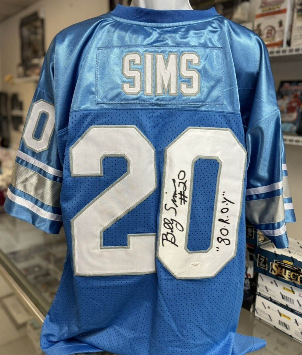 Billy Sims Signed Autographed Custom Jersey '80 R.O.Y.' - JSA