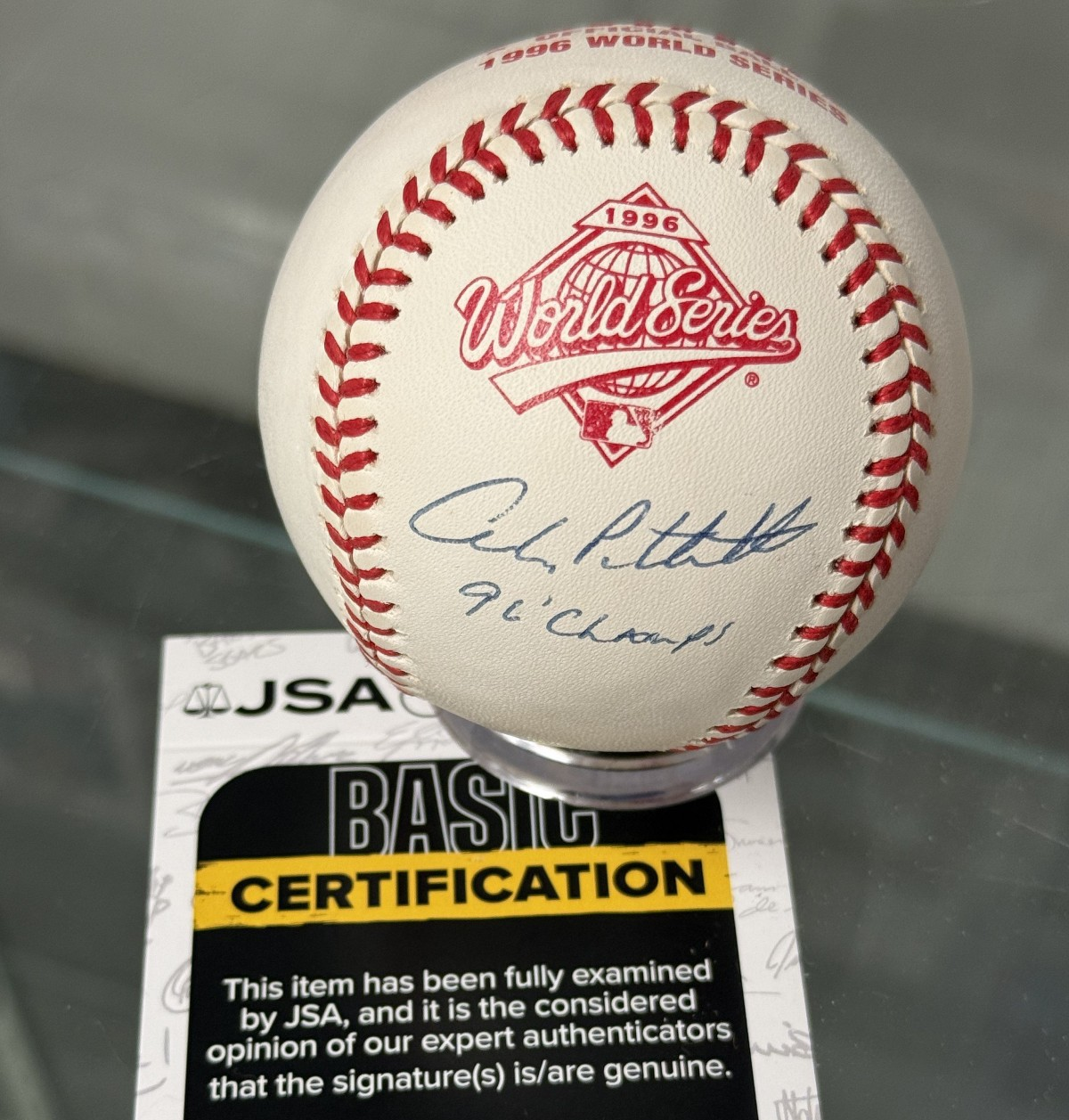 Andy Pettitte Signed Official Rawlings 1996 World Series MLB Baseball - JSA Auth