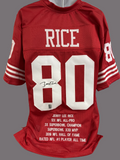Jerry Rice Autographed Custom Jersey GT Sports Marketing w/ Flash80 Sticker