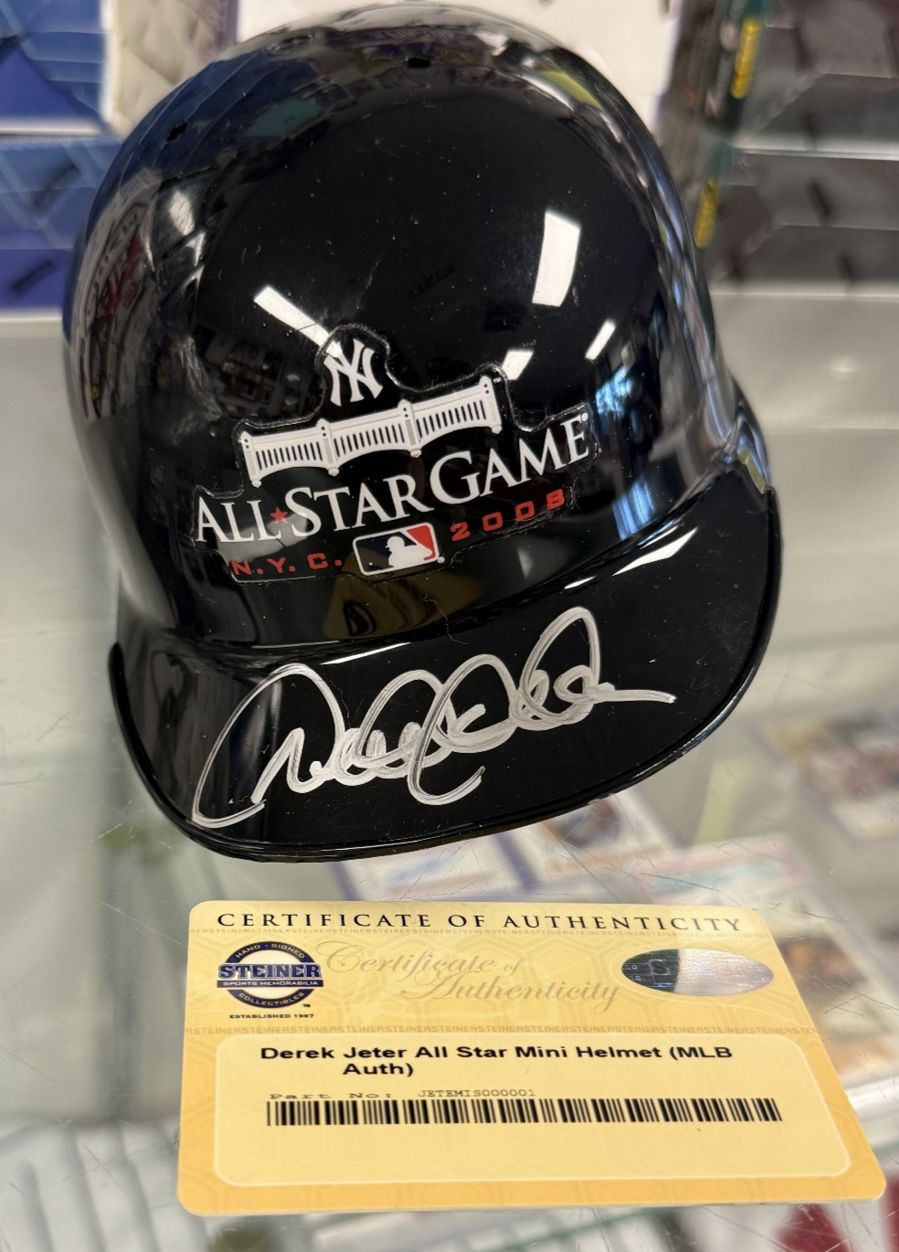 Derek Jeter Signed 2008 All Star Game (ASG) Mini Helmet NY Yankees Steiner COA