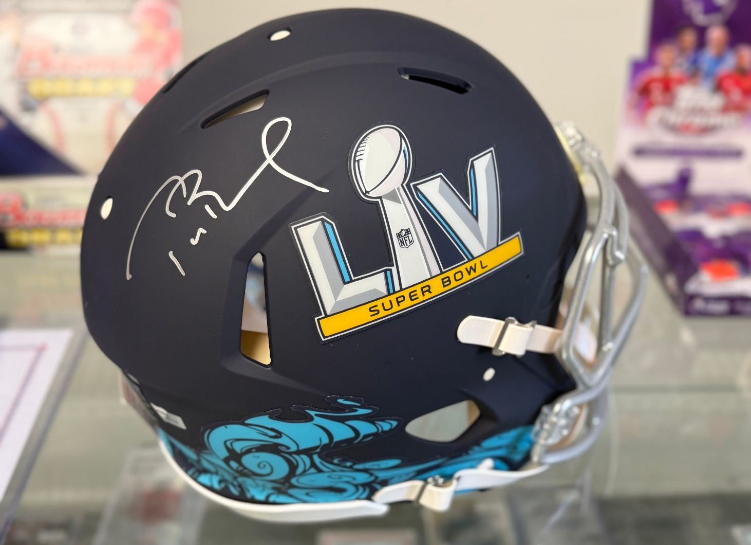 Tom Brady Autographed Signed Superbowl LV Riddell Full Size Helmet, Fanatics COA