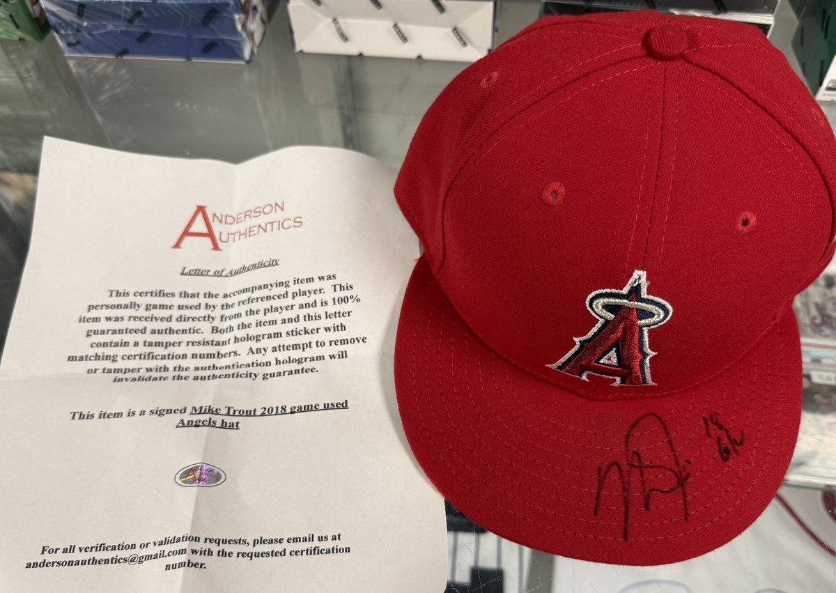Mike Trout 2018 Game Used Los Angeles Angels Hat/Cap - Anderson Authentics COA