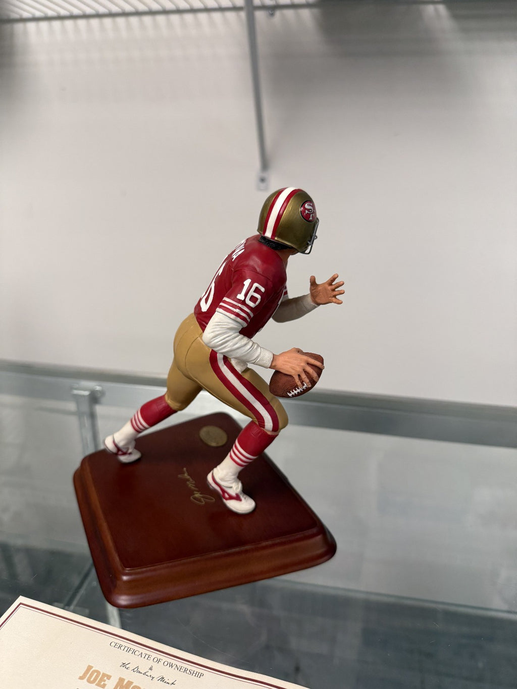 Danbury Mint Joe Montana NFL 49ers Hand Painted Resin Figurine/Statue - COA