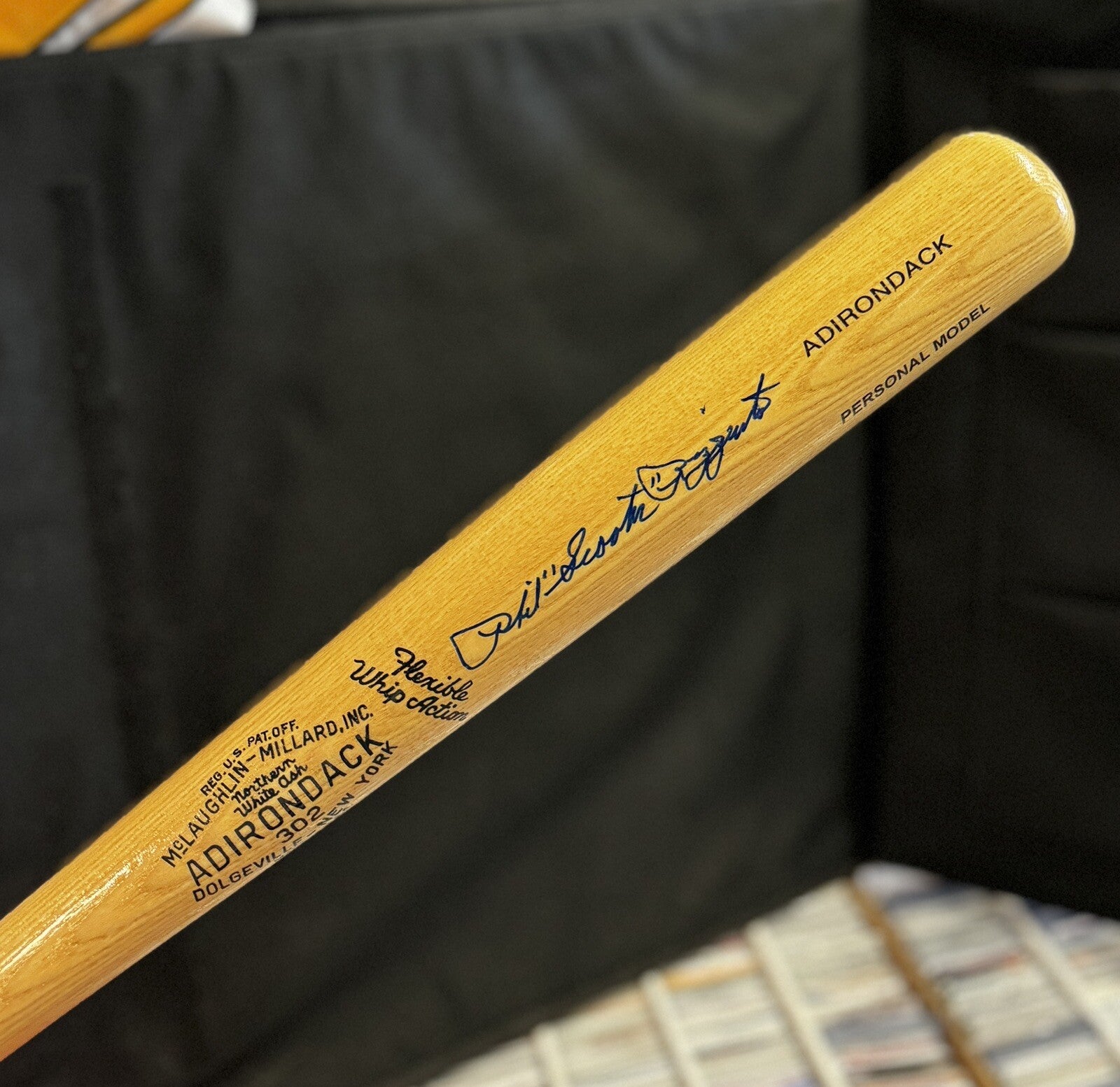 Phil 'Scooter' Rizzuto Signed Autographed Adirondack Bat HOF - JSA Authentic