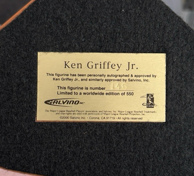 Ken Griffey Jr. Signed Salvino Figurine Statue 146/500 - Comes with Cert and Box