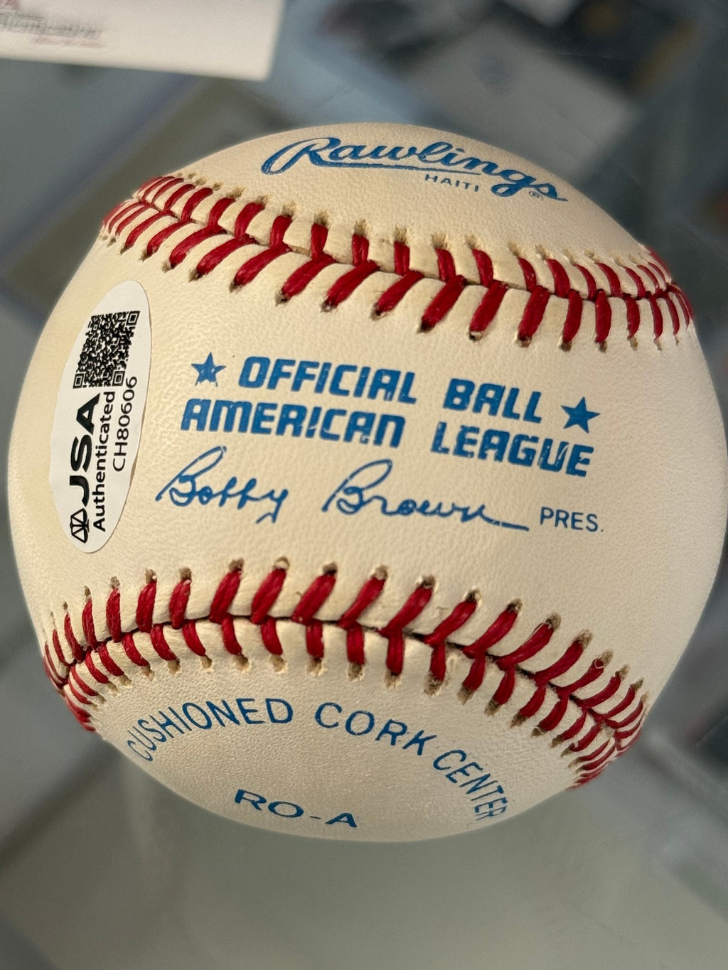 Jim Catfish Hunter Official American League Baseball - JSA Authenticated