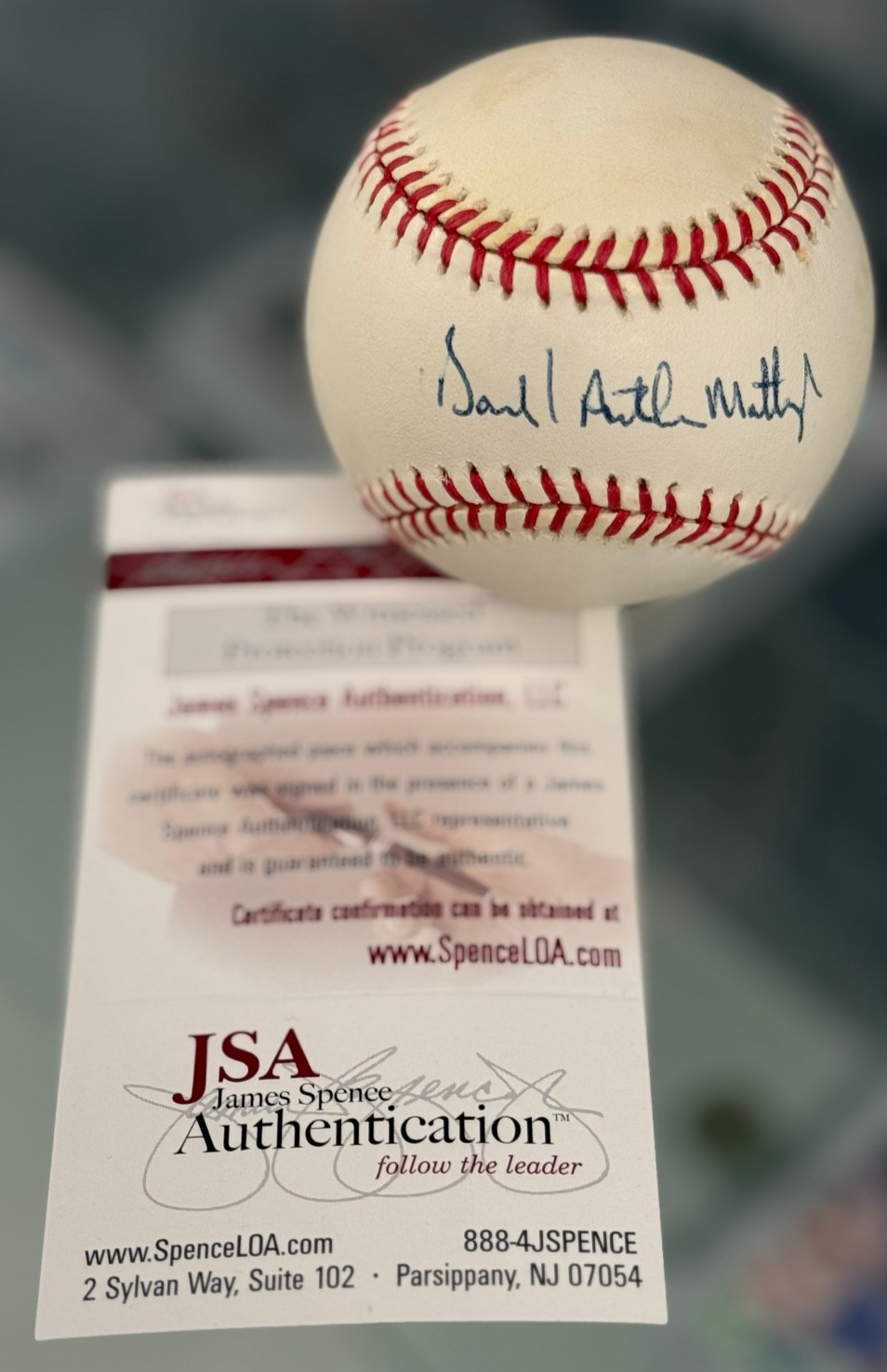Donald Arthur Mattingly NY Yankees SIGNED Official ALB Baseball - JSA Authen.