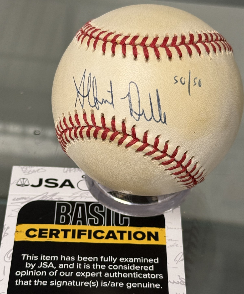 Albert Belle Signed Rawlings Official American League Baseball JSA Authenticated