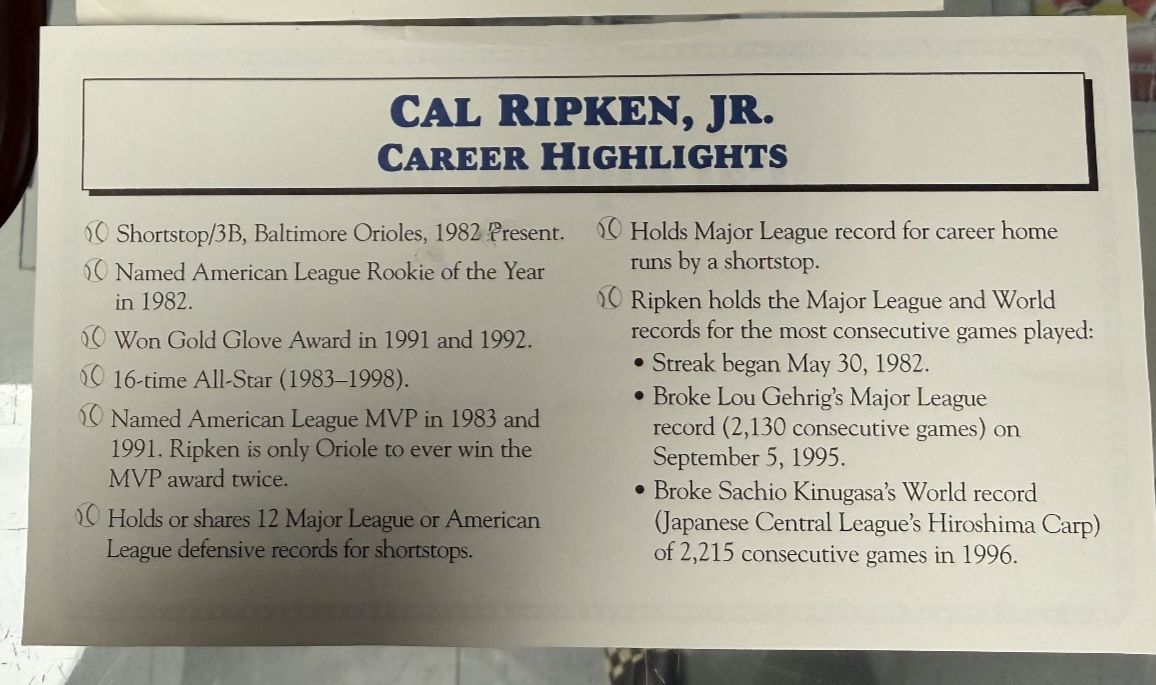 Danbury Mint Cal Ripken Jr. Baltimore Orioles Figure/Statue, COA & Original Box