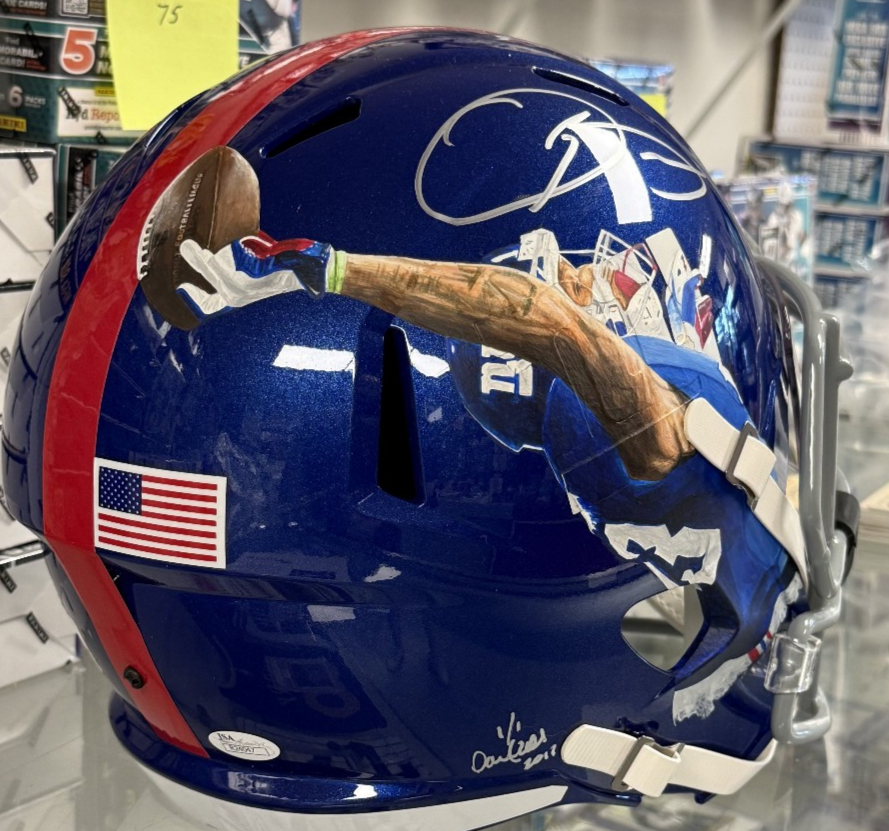 Odell Beckham Jr Signed Giants Full Size Helmet w/ Decal: 'The Catch' - JSA COA