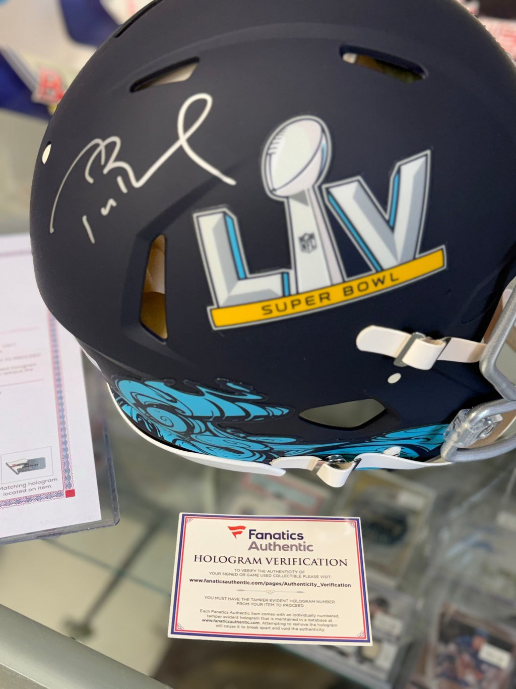 Tom Brady Autographed Signed Superbowl LV Riddell Full Size Helmet, Fanatics COA