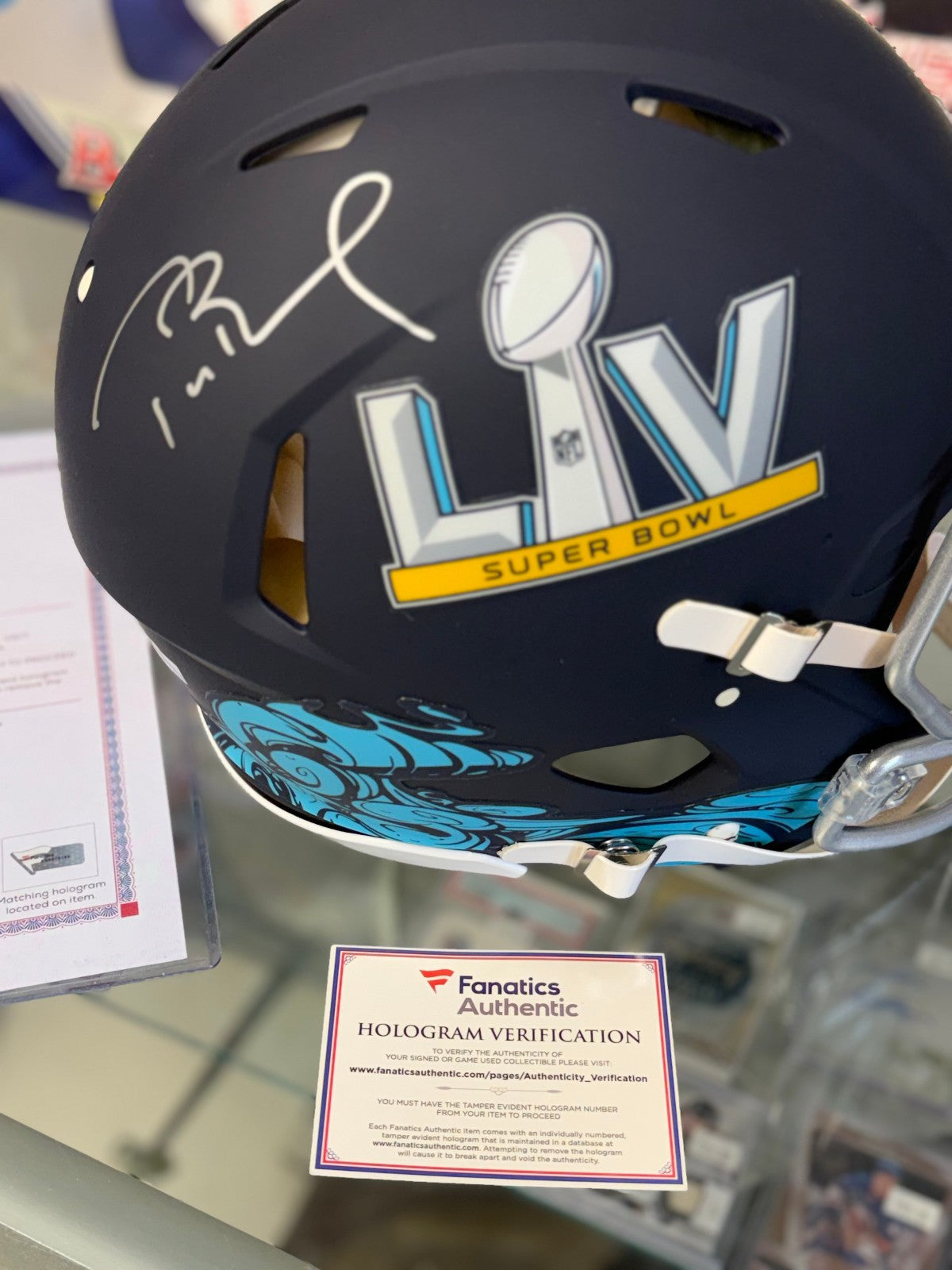 Tom Brady Autographed Signed Superbowl LV Riddell Full Size Helmet, Fanatics COA