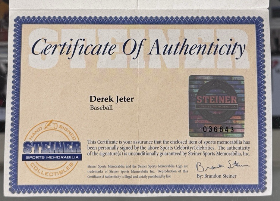 Derek Jeter Autographed Signed 100th Anniversary OMLB /500 - Steiner Authentic