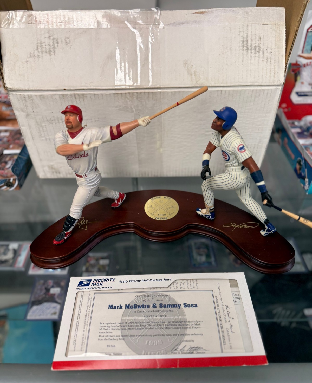 Mark McGwire & Sammy Sosa Danbury Mint Double Figurine with Original Box
