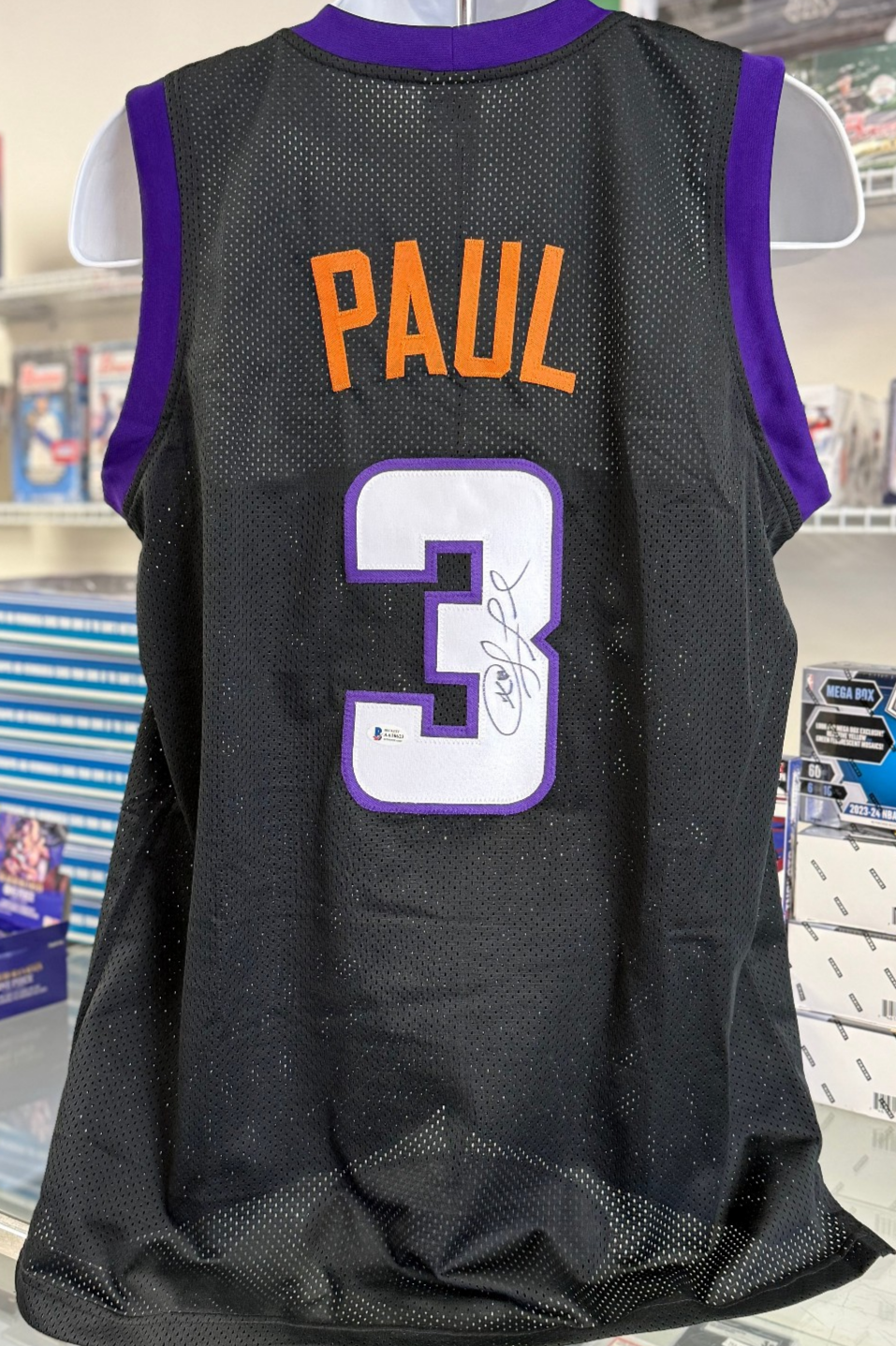 Chris Paul Autographed Custom Phoenix Suns Jersey - Beckett Sticker & Card Auth.