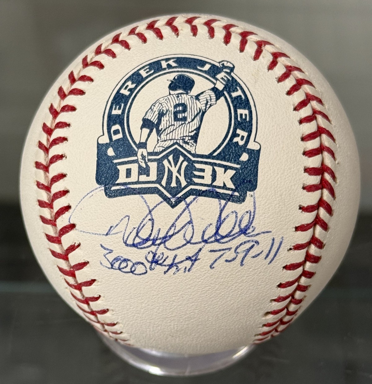 Derek Jeter 3000th Hit 7-9-11 Signed Inscribed DJ3K Baseball MLB & Steiner COA