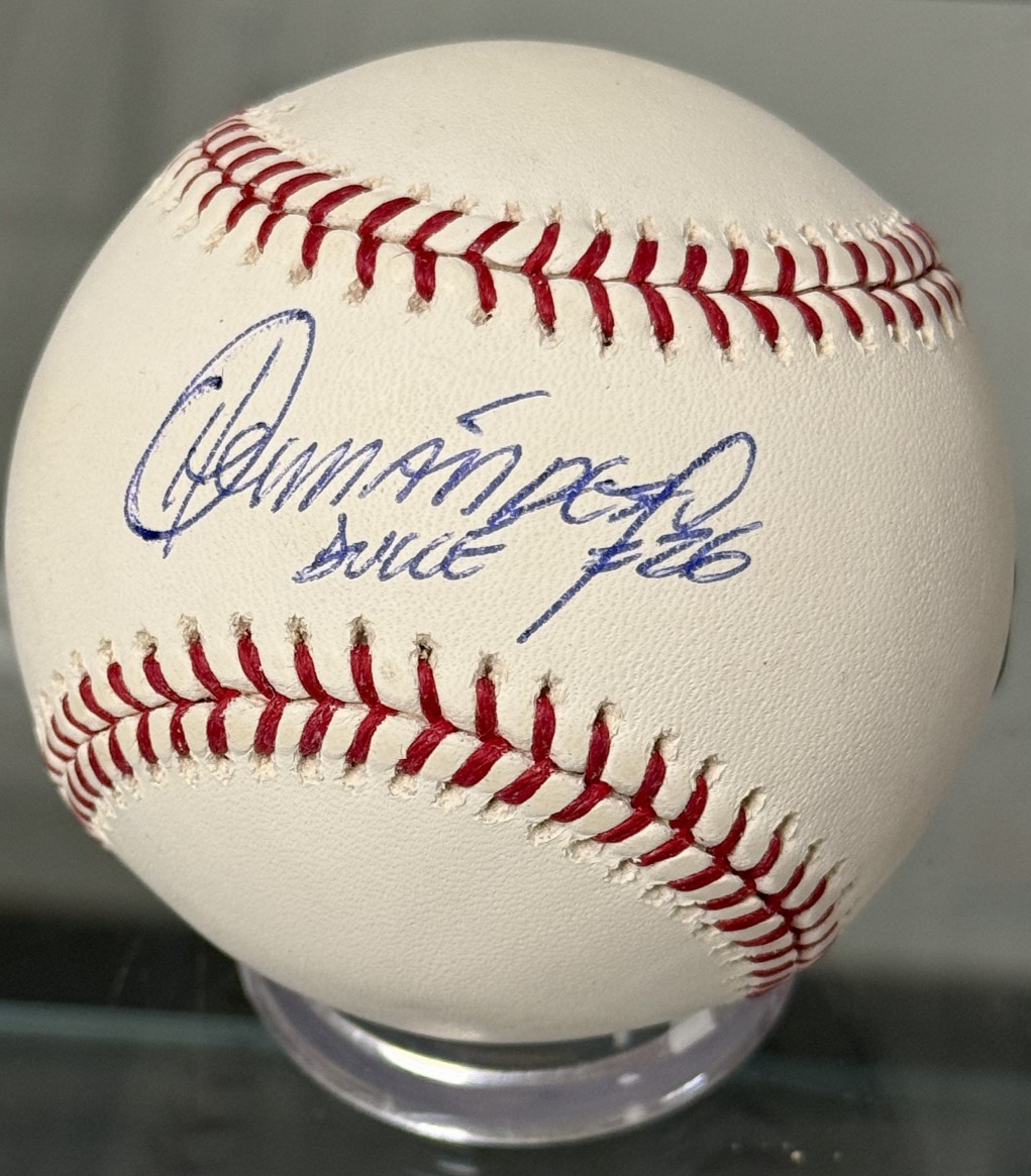 Orlando Hernández Autographed Signed MLB Baseball - Steiner COA & Sticker