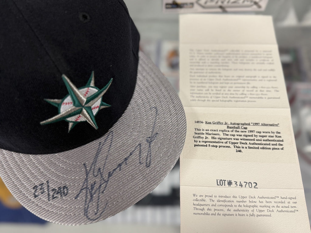 Ken Griffey Jr. Signed 1997 Seattle Mariners New Era Cap UDA COA - #23/240