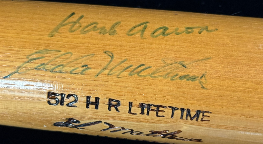 Hank Aaron & Eddie Mathews Multi Signed Full Size Bat - JSA Certified
