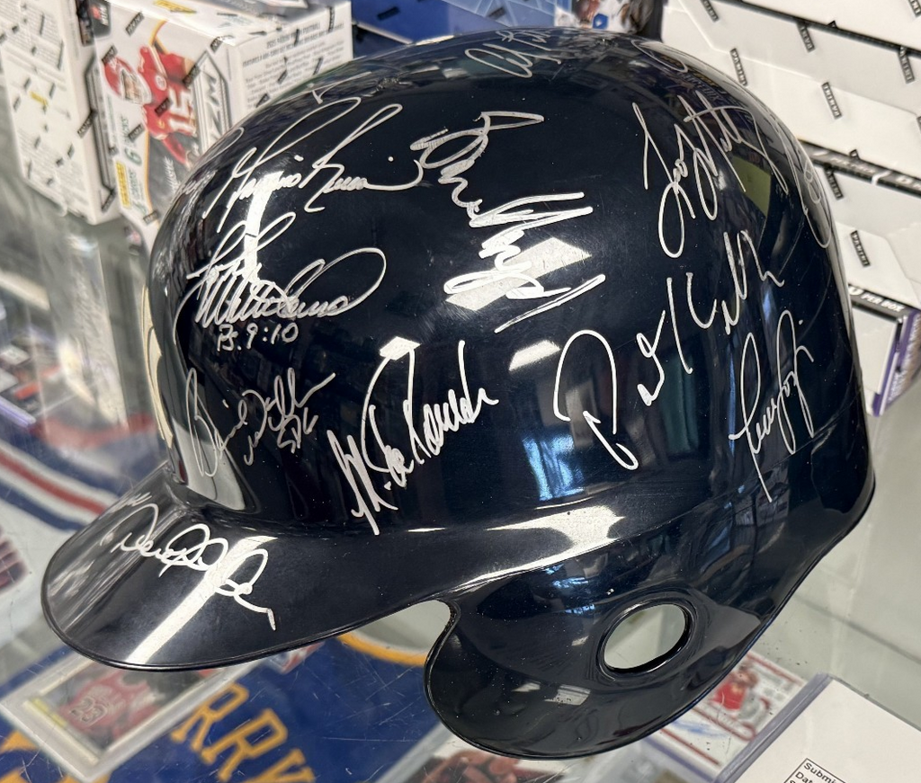 1996 WS Champs NY Yankees Signed Helmet Jeter, Rivera, Martinez, Cone - JSA COA