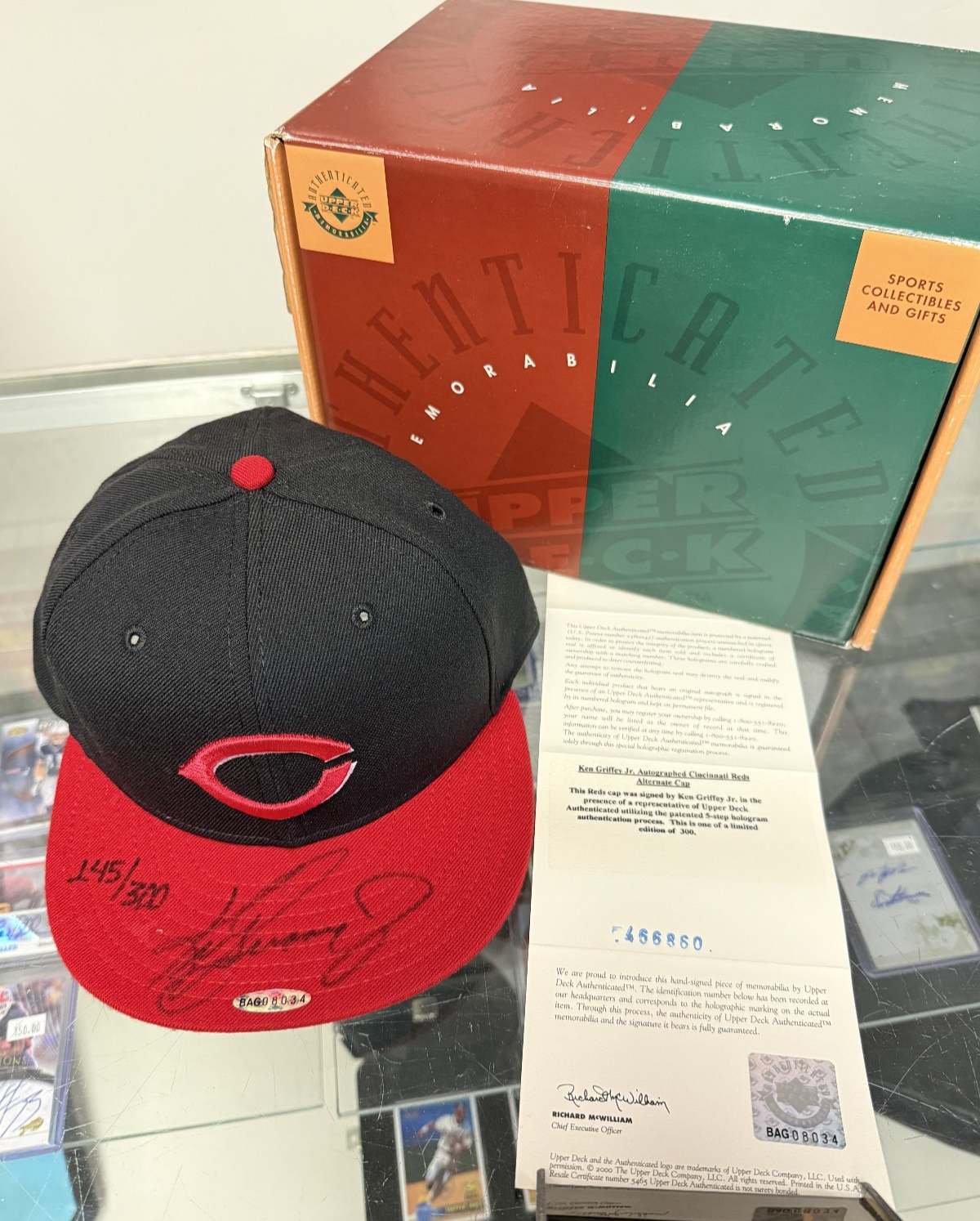Ken Griffey Jr. Signed Cincinnati Reds Alternate Cap - UDA COA w/ Original Box