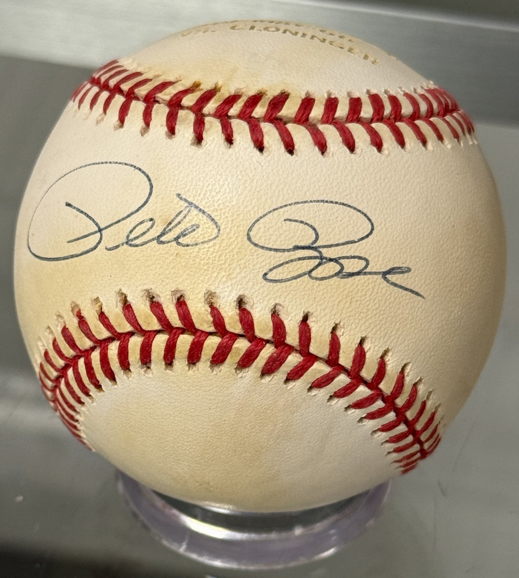 Pete Rose Signed Official National League (NL) Baseball - Hit #536 - JSA COA