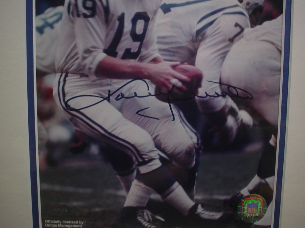 Johnny Unitas Baltimore Colts Autograph Signed 8 x 10 Framed Photo MM Certified