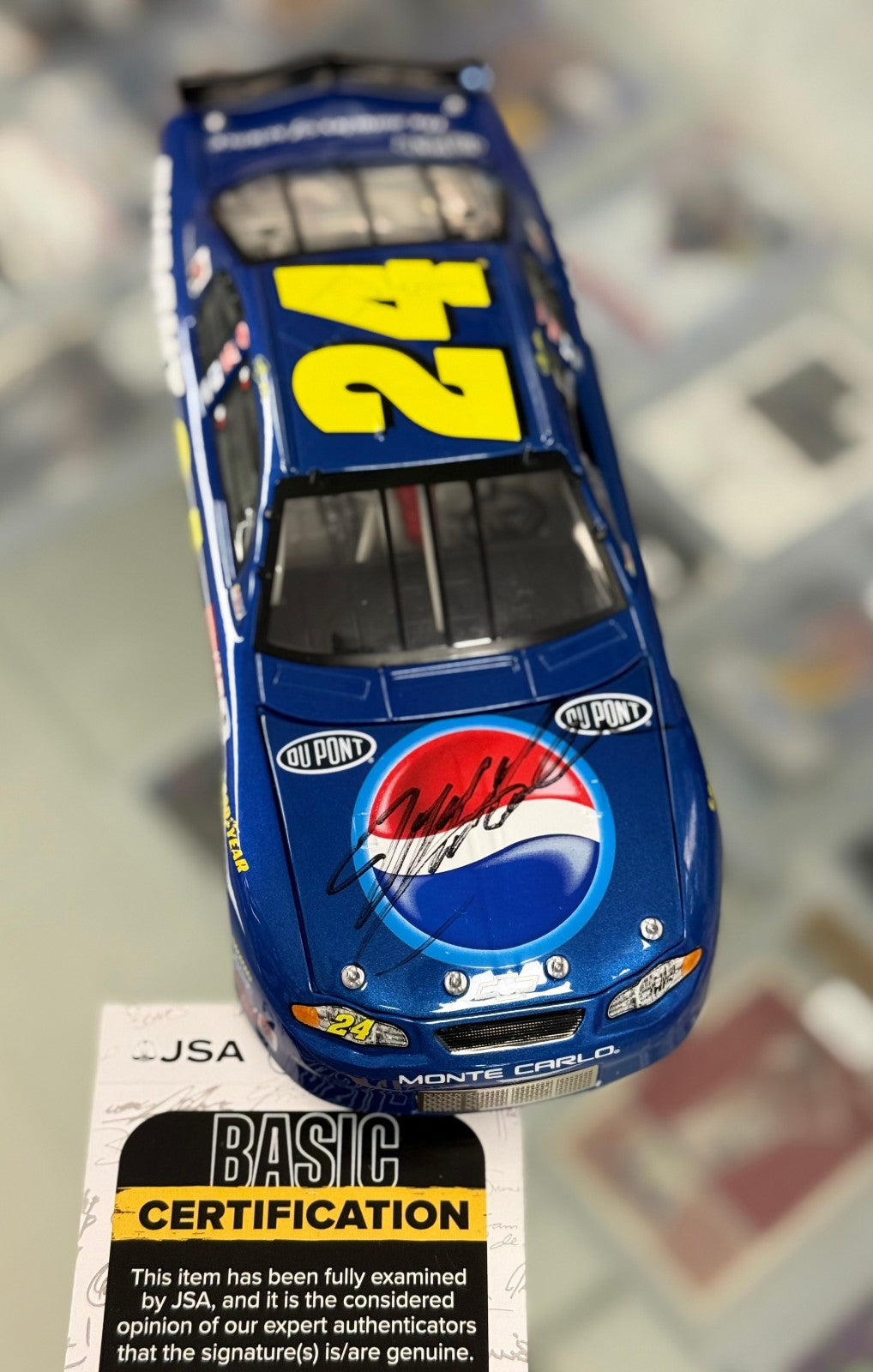 Jeff Gordon #24 Monte Carlo 1:24 Diecast Car - JSA Authenticated
