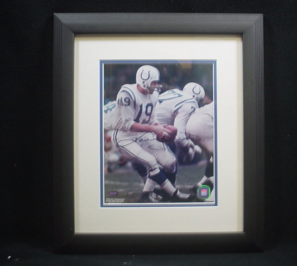 Johnny Unitas Baltimore Colts Autograph Signed 8 x 10 Framed Photo MM Certified