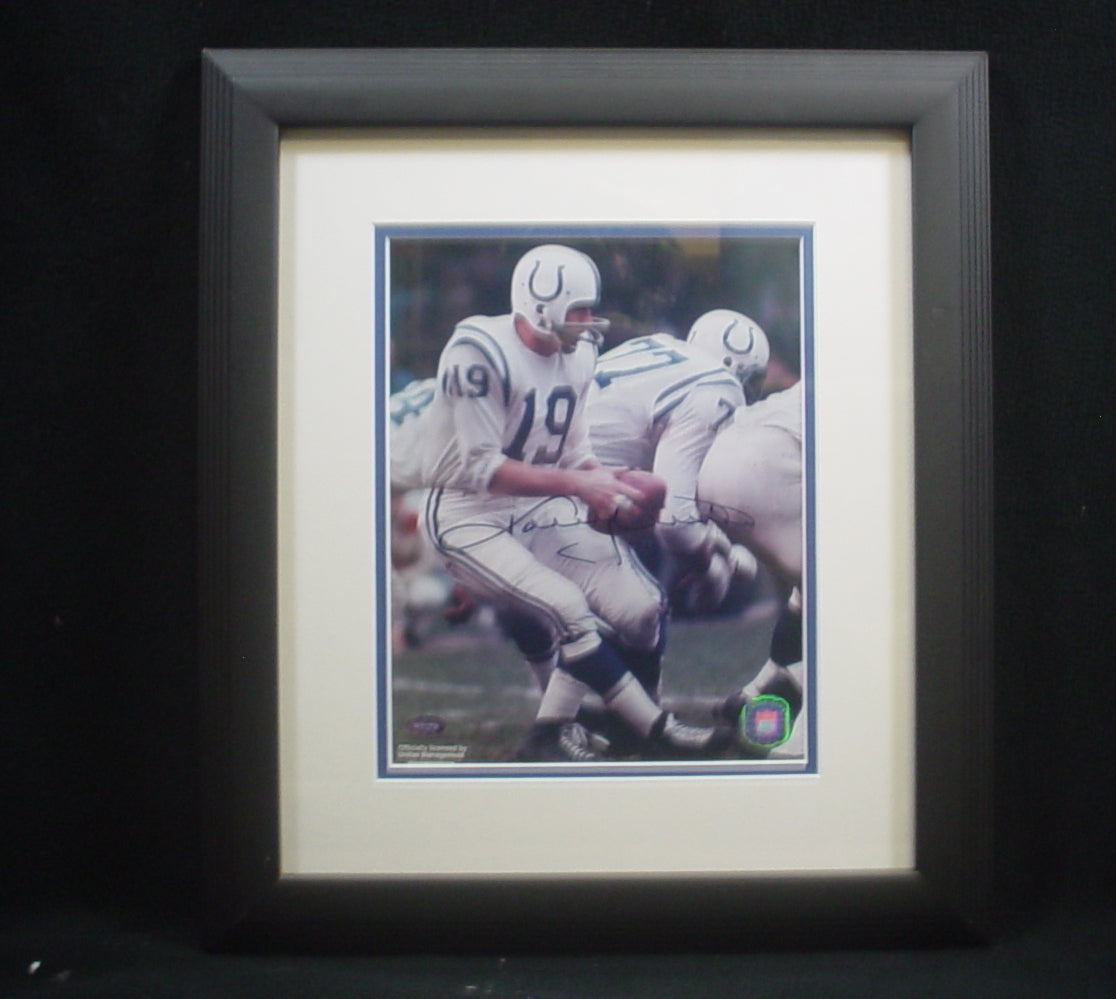 Johnny Unitas Baltimore Colts Autograph Signed 8 x 10 Framed Photo MM Certified