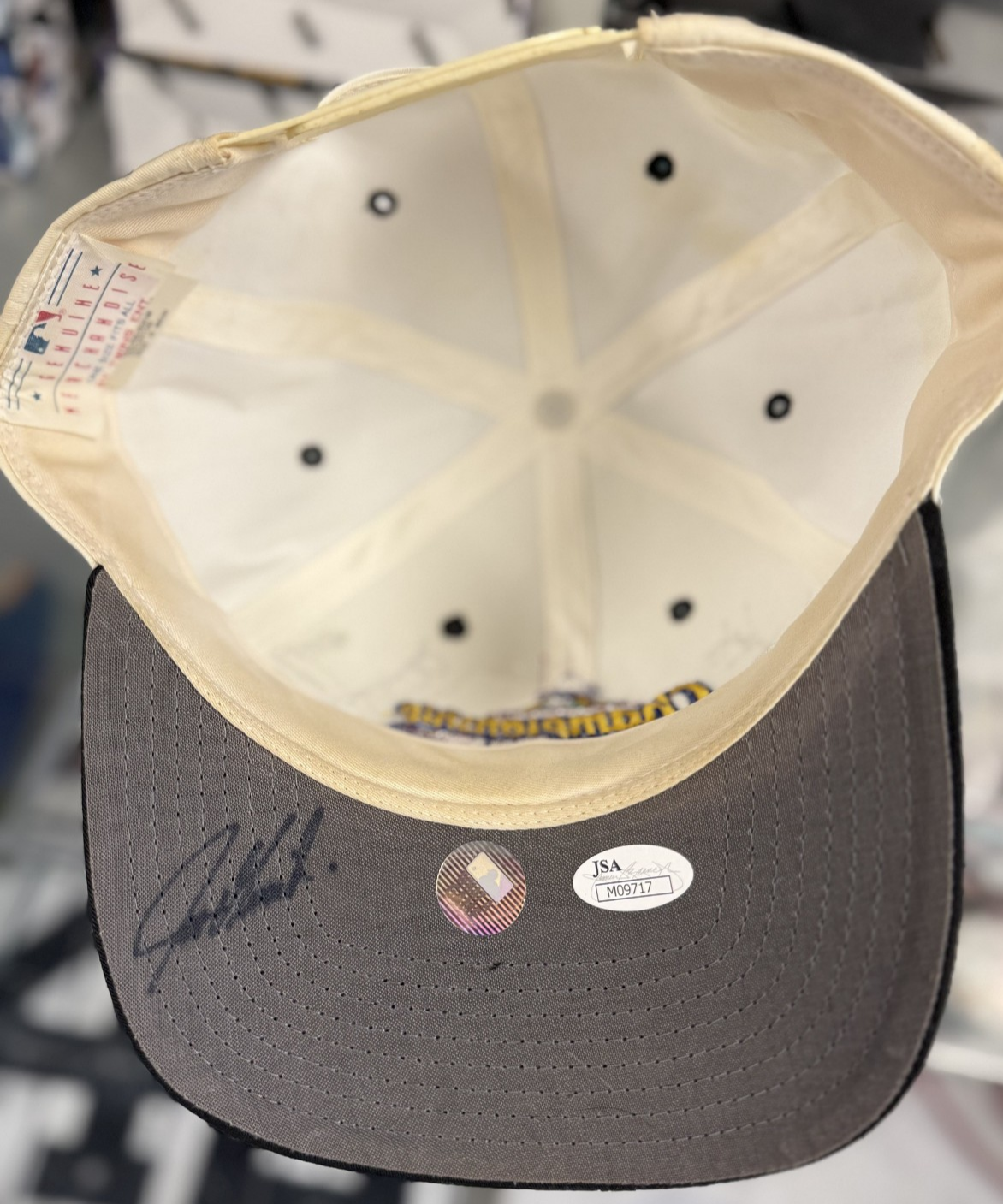 Derek Jeter, Duncan, Girardi & Boggs NY Yankees 1996 League Champ Hat - JSA COA