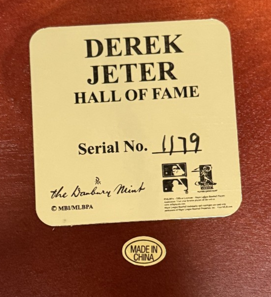 Danbury Mint Derek Jeter Hall of Fame Sculpture "The Captain" Collectable - COA