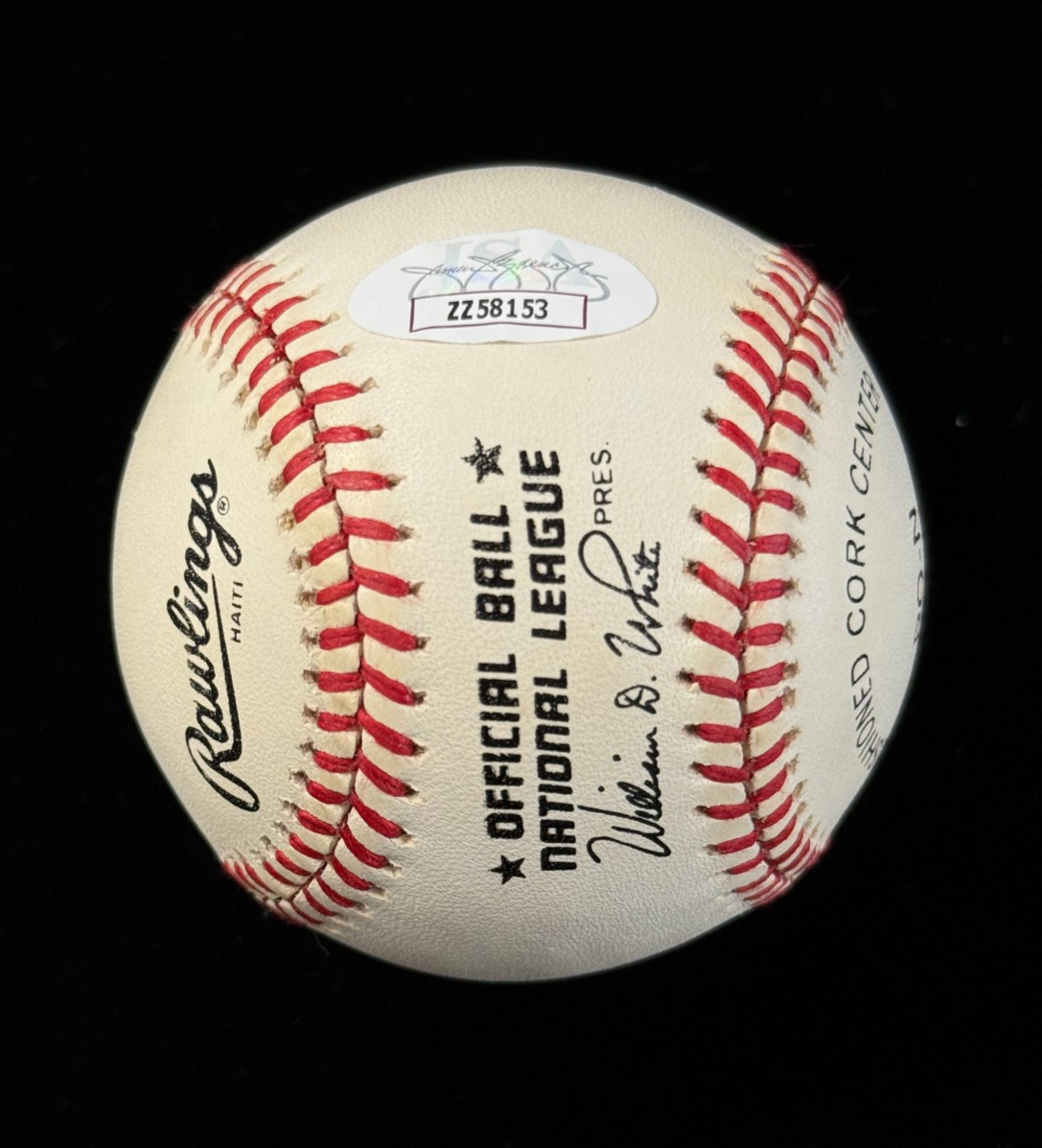 Hank Aaron Signed Autographed NL Baseball - JSA Sticker Only