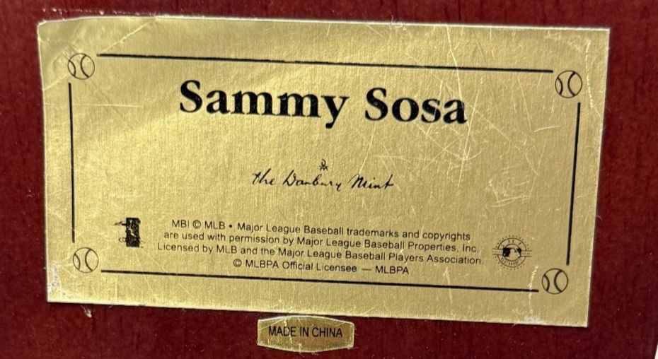 Sammy Sosa Danbury Mint Figurine Chicago Cubs  MLB Collectable - Original Box