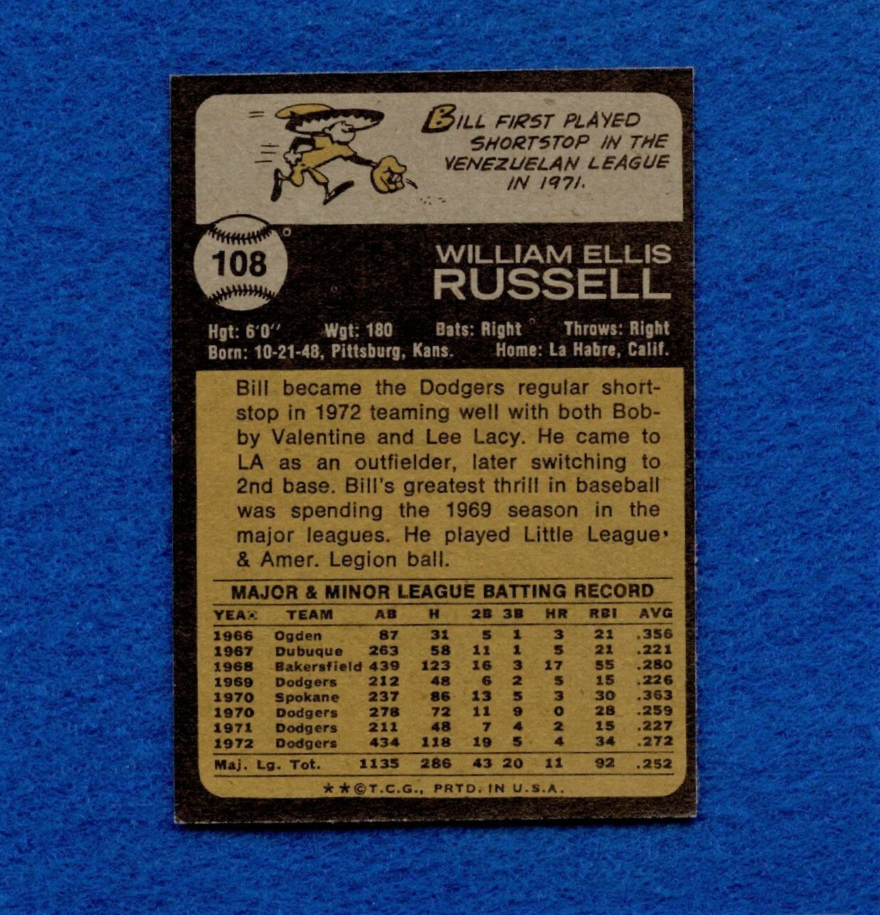 1973 Topps Set Break Pack Fresh #108 Bill Russell NR MT+ *1324