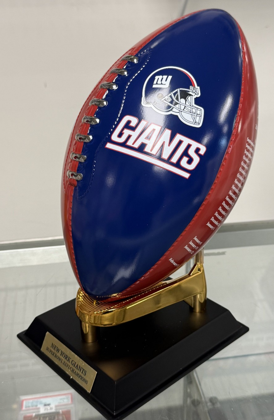 NFL New York Giants Super Bowl XLVI Danbury Mint Porcelain Trophy Football