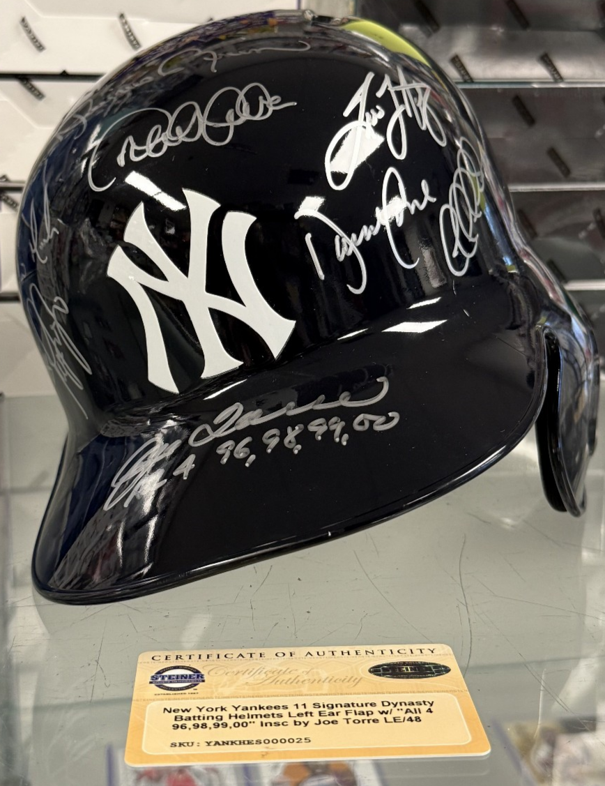 NY Yankees 11 Signature Dynasty Batting Helmet - Insc by Joe Torre - Steiner COA