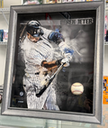 Derek Jeter Auto Shadowbox Game Used Ball - 27x24 - Framed - Steiner Auth.