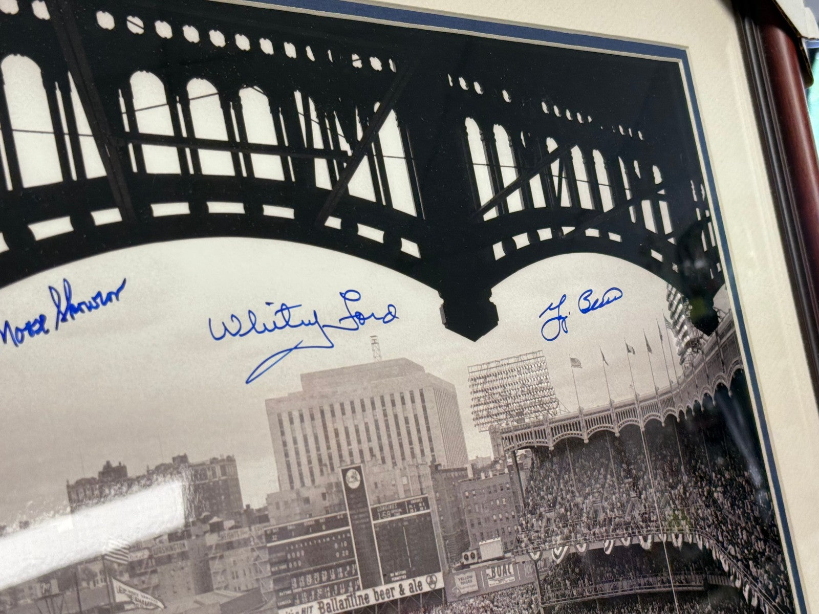 1961 NY Yankees Stadium Multi Signed Framed Black & White 16x20 - Steiner Authen