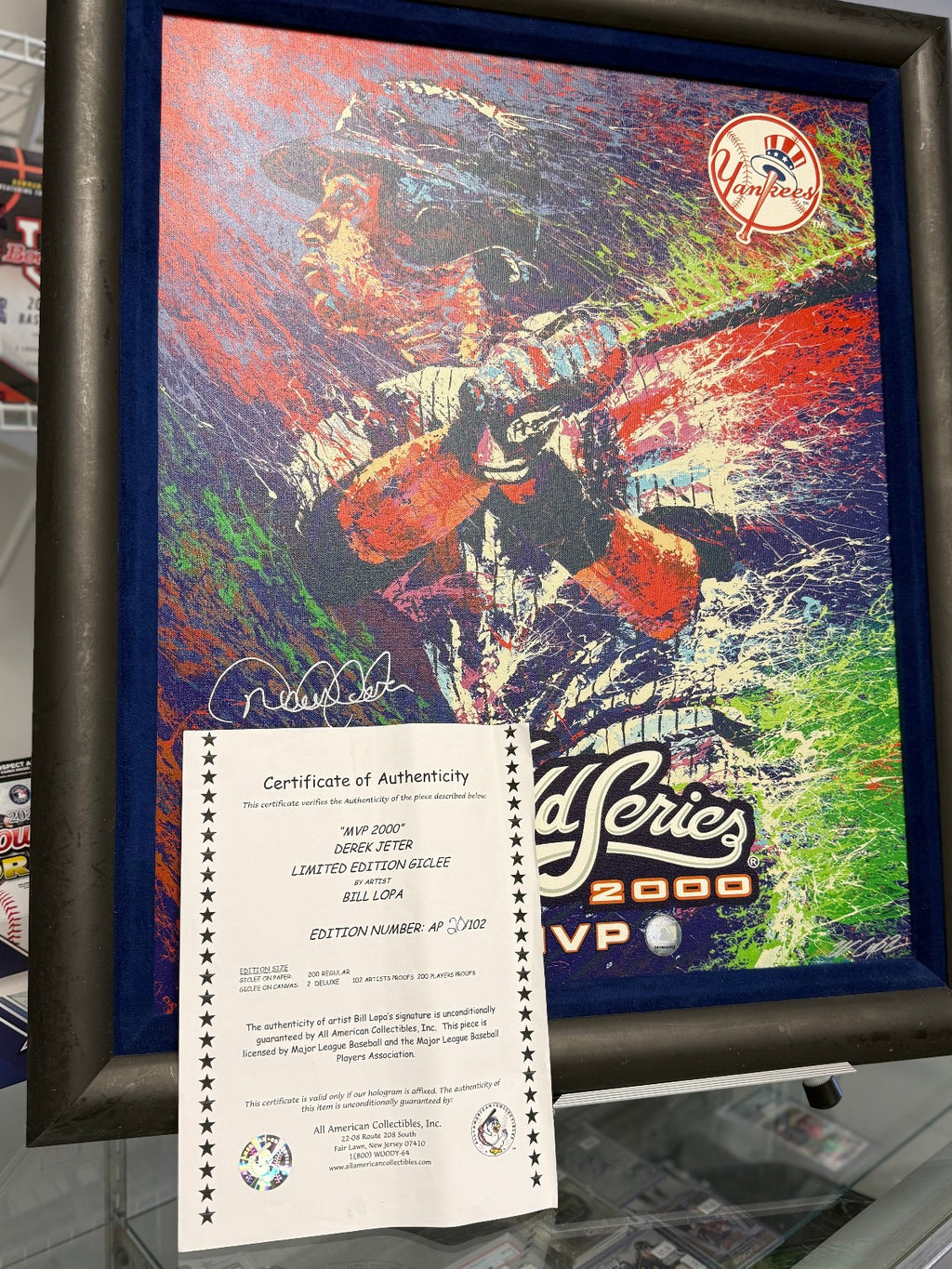 Derek Jeter "MVP 2000" Limited Edition Giclee by Artist Bill Lopa, #AP 20/102