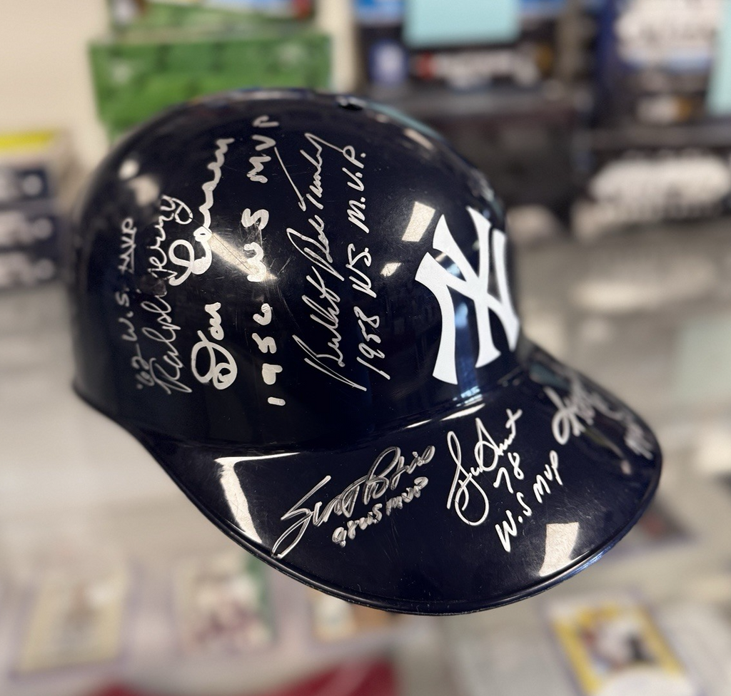 NY Yankees Rare All Time World Series MVPs Signed Helmet (Jeter, Rivera) - PSA